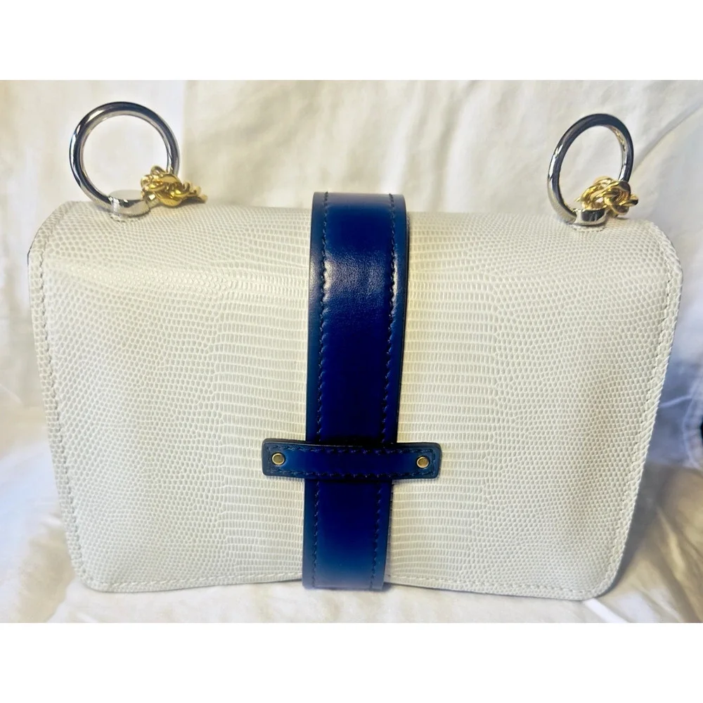 Chloé Limited Edition Paddington Shoulder Bag ~White, Navy & Brown Leather~